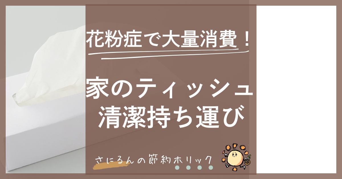 節約術：花粉症で大量消費…不足するポケットティッシュの代用に、家の箱無しティッシュを清潔に持ち運ぶ工夫